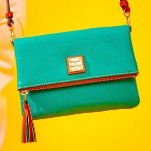 Dooney & Bourke Fold‎ Over Crossbody with Gold Hardware